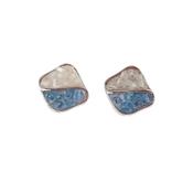 Light Blue Square Clip On Earrings