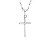 Light Silver Plated Girls Cross on a Sterling Silver Chain image