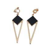 Long Black Centre Clip on Earrings image