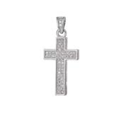 Medium Size Silver Zirconia Pave Set Cross image
