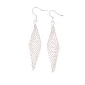 Mesh Chain Silver Dangly Earrings image