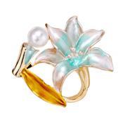 Mint Green Flower Brooch