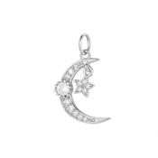 Moon And Star Silver Necklace image