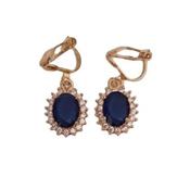 Navy Blue Diamante Clip On Earrings image