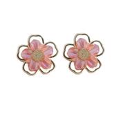 Pale Pink Flower Clip On Earrings