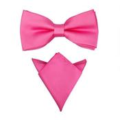 Patterned Pink Bow Tie And Hanky Set