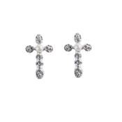 Pearl Centre Cross Communion Clip On Earrings image