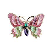 Pink And Green Cubic Zirconia Brooch