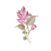 Pink Diamante Flower Bouquet Brooch image