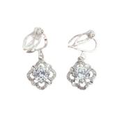 Pretty Crystal Clip On Drop Diamante Earrings image