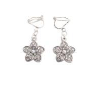 Pretty Flower And Pearl Clip On Earrings image