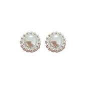 Pretty Pearl Flower Clip On Earrings