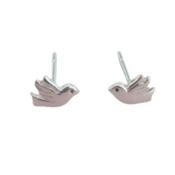 Pretty Stud Sterling Silver Dove Earrings For Confirmation image