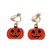 Pumpkin Halloween Clip On Earrings