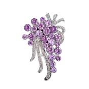 Purple Diamante Ladies Flower Brooch image