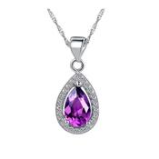 Purple Diamante Surround Pendant image