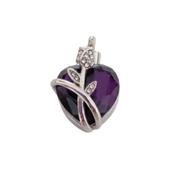 Purple And Cubic Zirconia Memorial Locket image