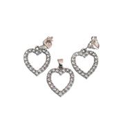 Rhodium Plated Heart Clip On Earring Set image