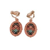 Rose Gold Pattern Clip On Earrings image