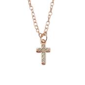 Rose Gold Stone Set Cross Necklace