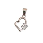 Silver Heart Pendant With A Cubic Zirconia Centre Stone image