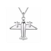 Silver Plane With Propellers Pendant on a Sterling Silver Chain image