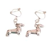 Silver Plated Dog Clip On Earrings image