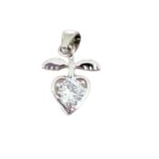 Silver Wing Crystal Girls Angel Pendant image