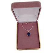 Single Stone Blue Solitaire Cubic Zirconia Pendant