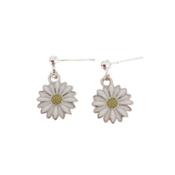 Small Drop Flower Sterling Silver Earrings image