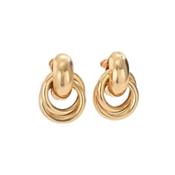 Small Gold Knot Clip On Earrings