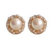 Small Pearl Round Clip On Earrings image