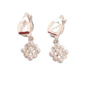 Small Crystal And Pearl Clip On Earrings image