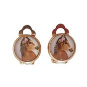Small Round Horse Clip On Earrings image