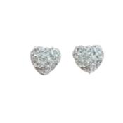 Sparkly Heart Silver Plated Earrings image
