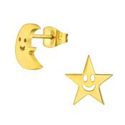 Stainless Steel Moon And Star Star Earrings image