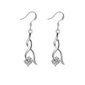 Sterling Silver CZ Weave Dangly Earrings image