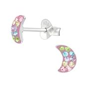 Sterling Silver Girls Moon Earrings