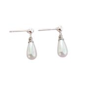 Sterling Silver Kids Drop Pearl Earrings image