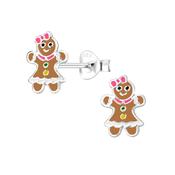 Sterling Silver Kids Gingerbread Earrings