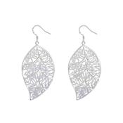 Sterling Silver Leaf Dangly Earrings image