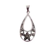 Sterling Silver Marcasite Drop Necklace image