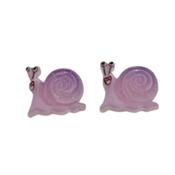 Sterling Silver Stem Snail Earrings