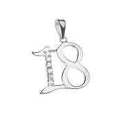 Sterling Silver And Cubic Zirconia 18th Birthday Pendant image