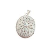 Sterling Silver Cubic Zirconia Encrusted Locket image