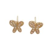 Sterling Silver Gold Overlaid Butterfly Earrings image