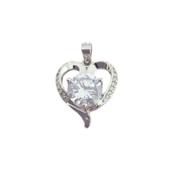 Sterling Silver Heart Cubic Zirconia Pendant image