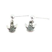 Sterling Silver Oxidised Angel Earrings image