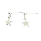 Sterling Silver Star Drop Small Earrings