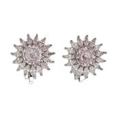 Stud Diamante And Silver Clip On Earrings image